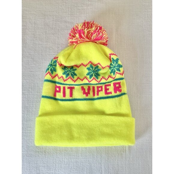 Pit Viper Beanie Pom Pom Neon‎ One Size - Picture 1 of 5